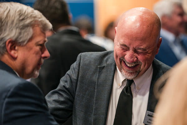 armstrong award attendee laughing