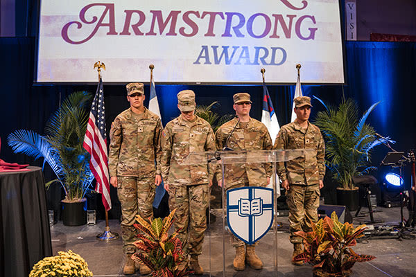 presenting the flags