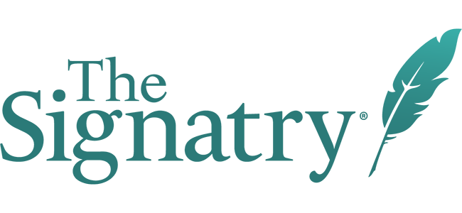 signatry graphic with a quill pen