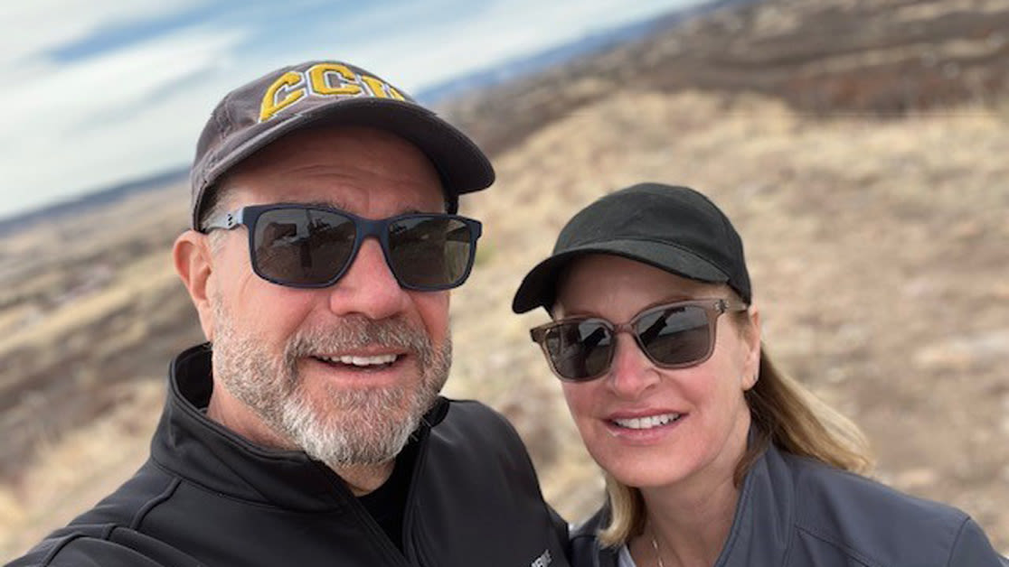 Eric and Tammy Hogue on a neighborhood walk during the pandemic