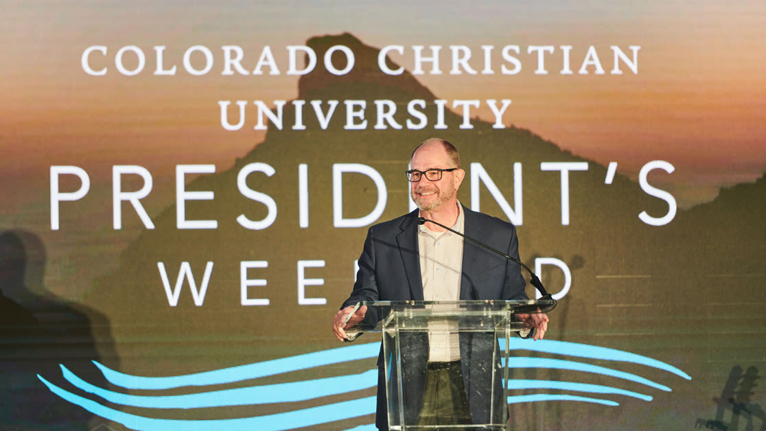 Eric Hogue speaking at CCU President's Weekend 2022 in Laguna Beach, California