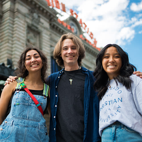 three ccu students exploring denver