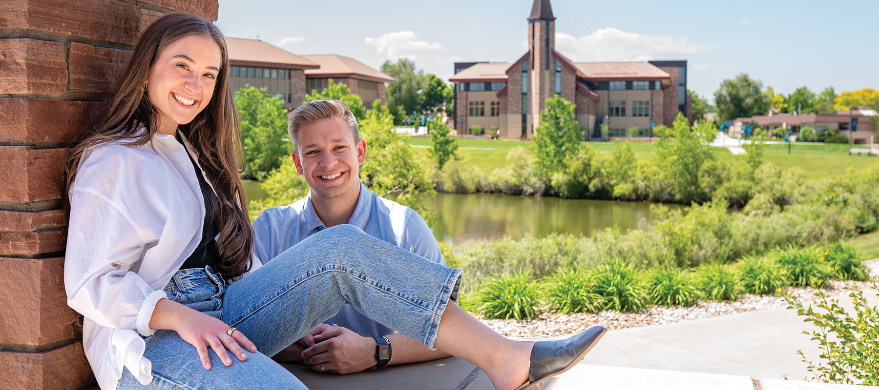 endowment fund recipients on campus smiling