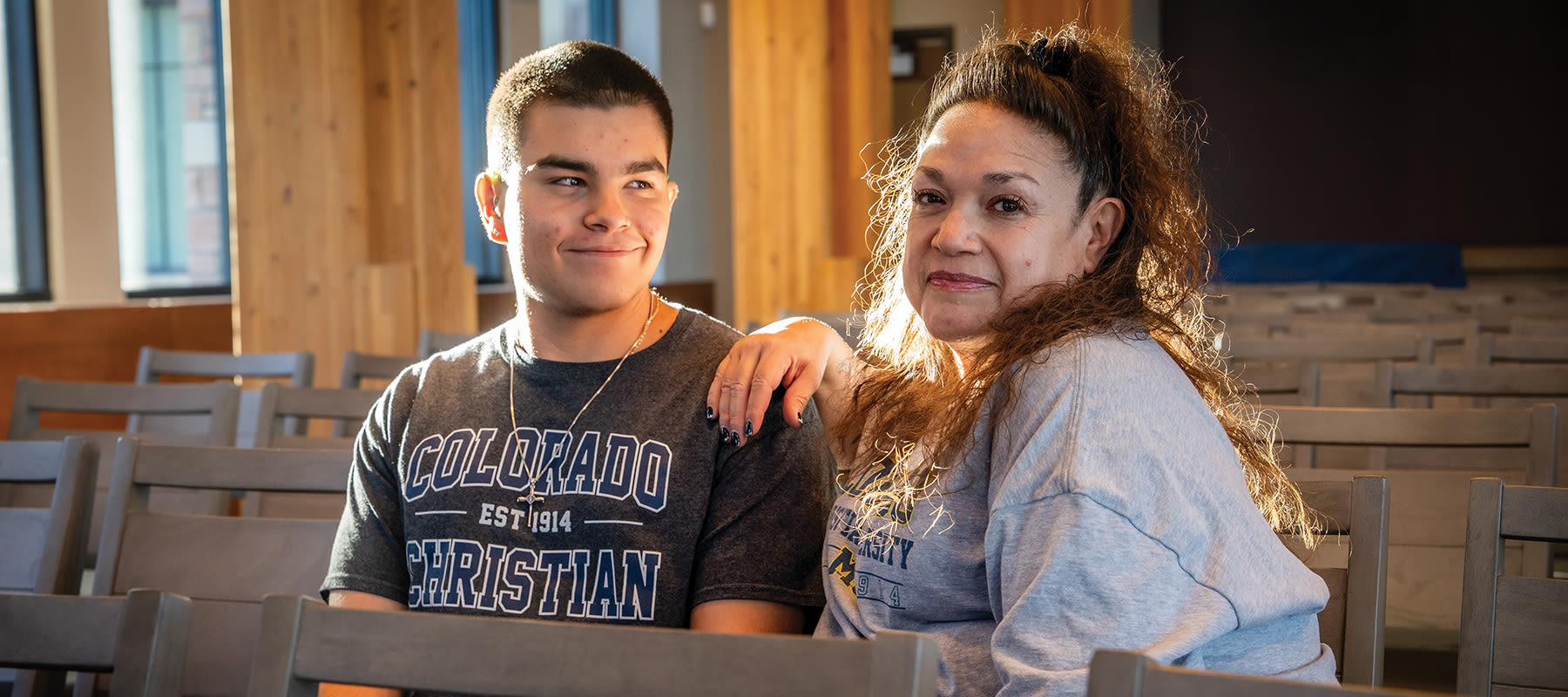 The two Federico's smile at one another for a photo on CCU's campus