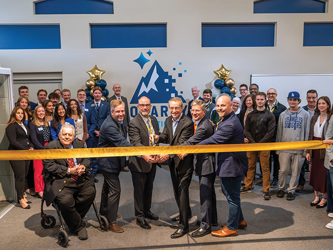 The ribbon-cutting ceremony for the Quarry Innovation Lab