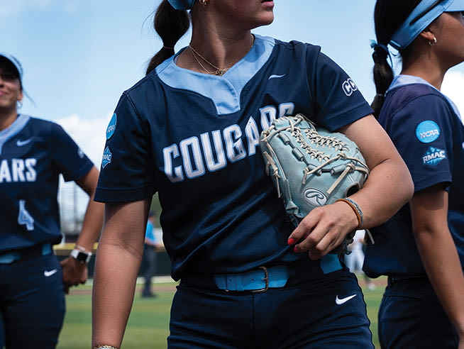 close up of the ccu softball team uniforms