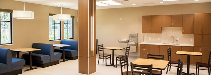 Photo of commons area inside Yetter Hall