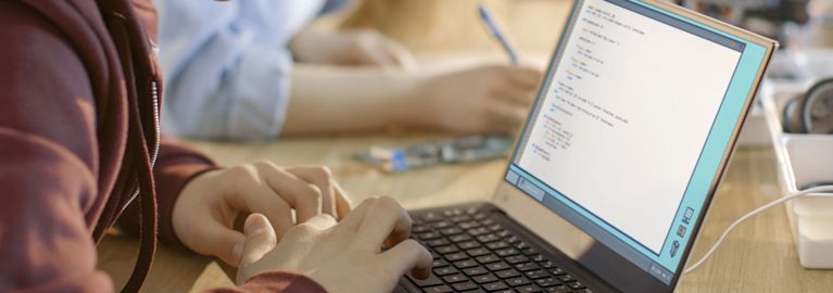 a web developer writing code
