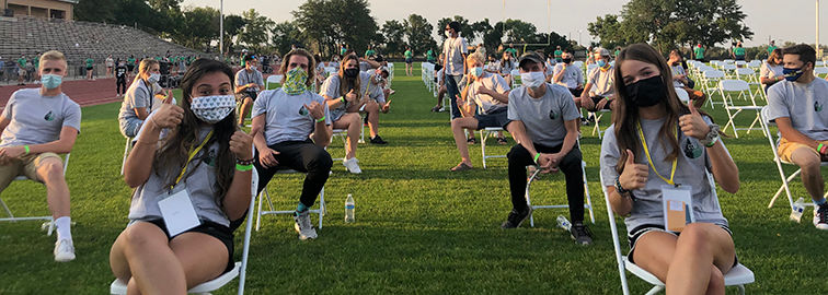 New CCU students wearing masks