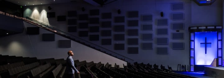 a man in a church