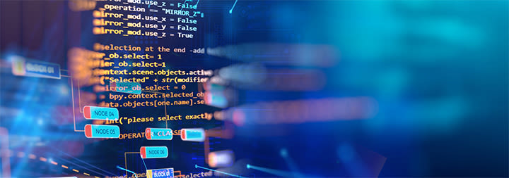 html code on a blue background