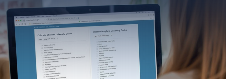 student working on a desktop computer