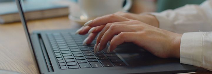 a woman talking writing