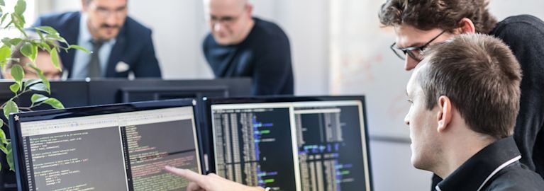 two web developers working on a project