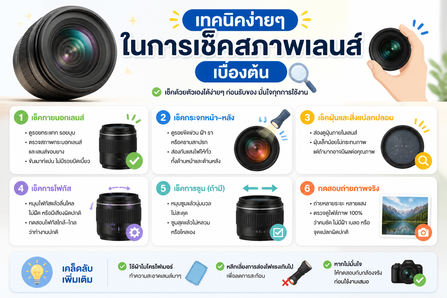 ภาพประกอบ เช็คสภาพกล้องมือสอง