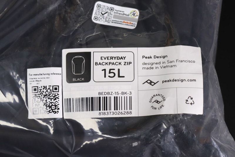 Accessories PEAK DESIGN EVERYDAY BACKPACK ZIP 15L กล้องมือสอง - 247IT2U