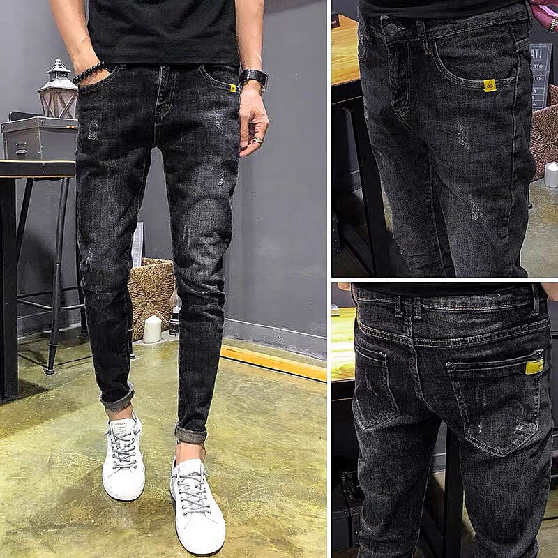 Quần jeans nam ôm co giãn 4 chiều skinny jean nam không rách chất bò màu xám rách thời trang MS19 MHMen
