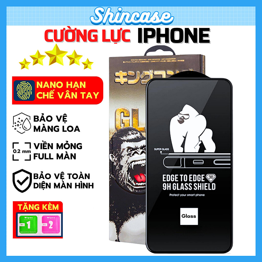 Kính Cường Lực iPhone KK 4D Cao Cấp Full Màn Cho iPhone 6/6s/7/8/Plus/X/XS/XR/11/12/13/14/15/16/Pro/Max/Mini