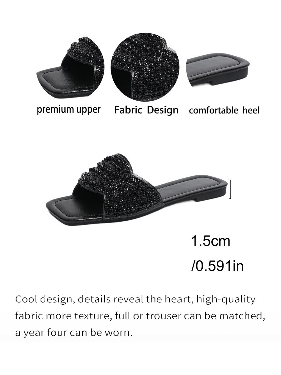 Luxury Women's Slippers with Rhinestones - London Imports Collection - London's Imports Ghana