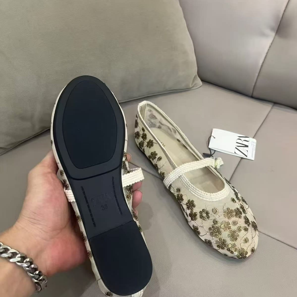 Floral Mary Jane flat shoe - London Imports Collection - London's Imports Ghana