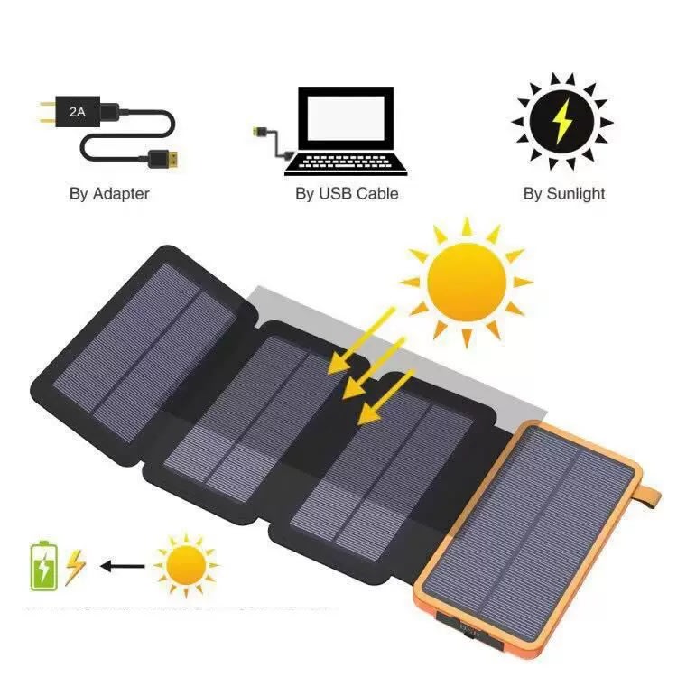 foldable solar charging treasure large capacity waterproof outdoor lighting mobile power 20000 mah - London Imports Collection - London's Imports Ghana