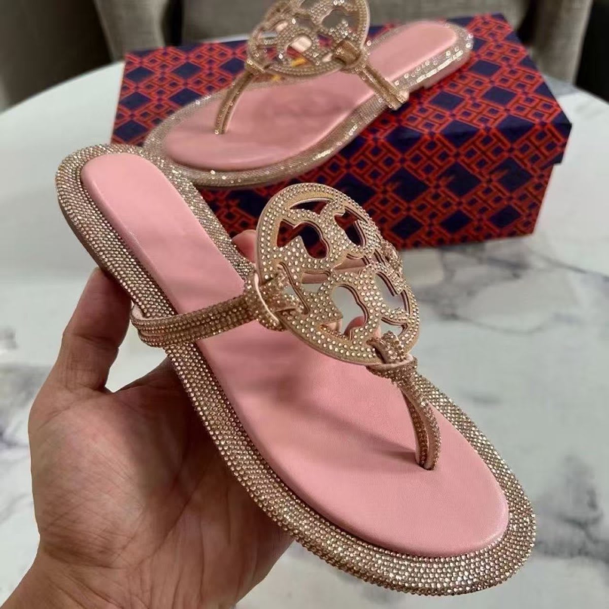 Tbslippers Flip-Flops with Rhinestones - London Imports Collection - London's Imports Ghana