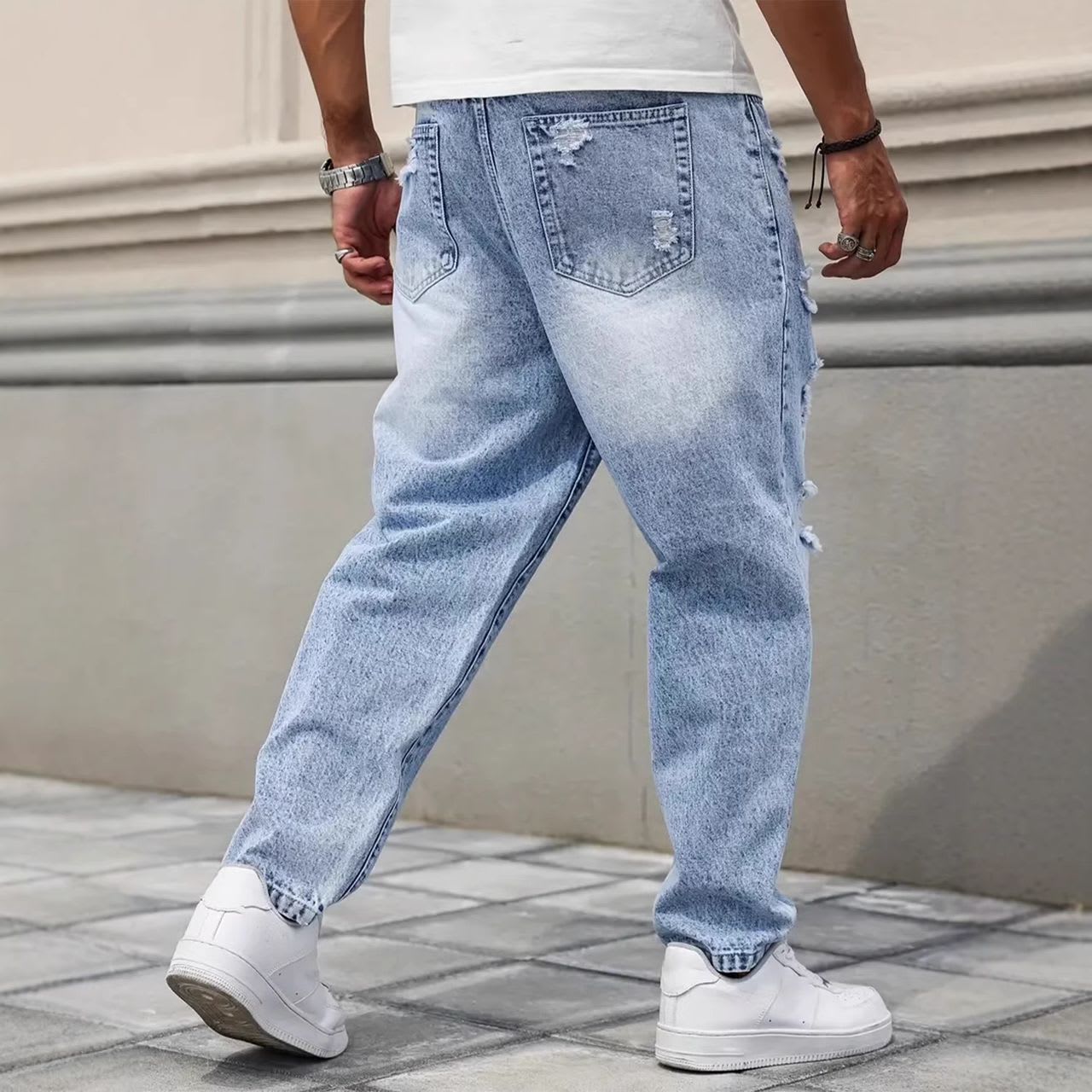 Men’s Straight-Leg Distressed Jeans - London Imports Collection - London's Imports Ghana