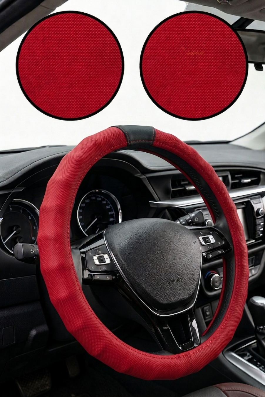 Couvre volant ASA51 - Rouge-Noir