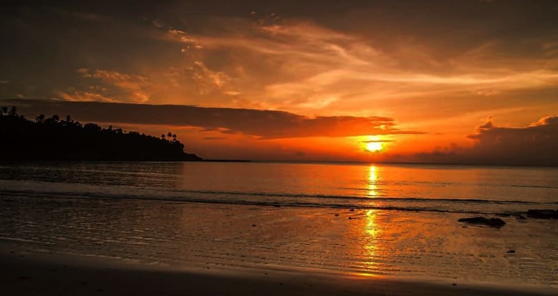 Radhanagar Beach at sunset