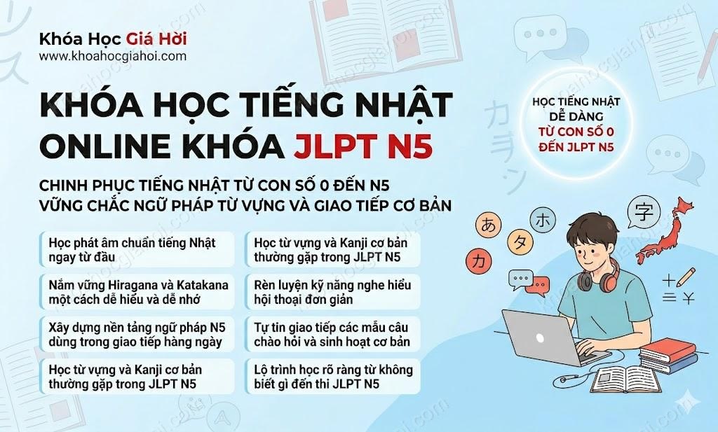 Khóa Học Tiếng Nhật Online - Khóa JLPT N5