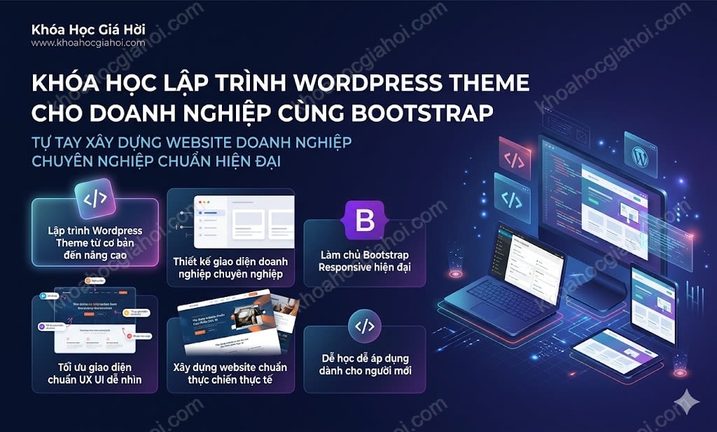 Khóa Học Lập Trình Wordpress Theme Cho Doanh Nghiệp Cùng Bootstrap