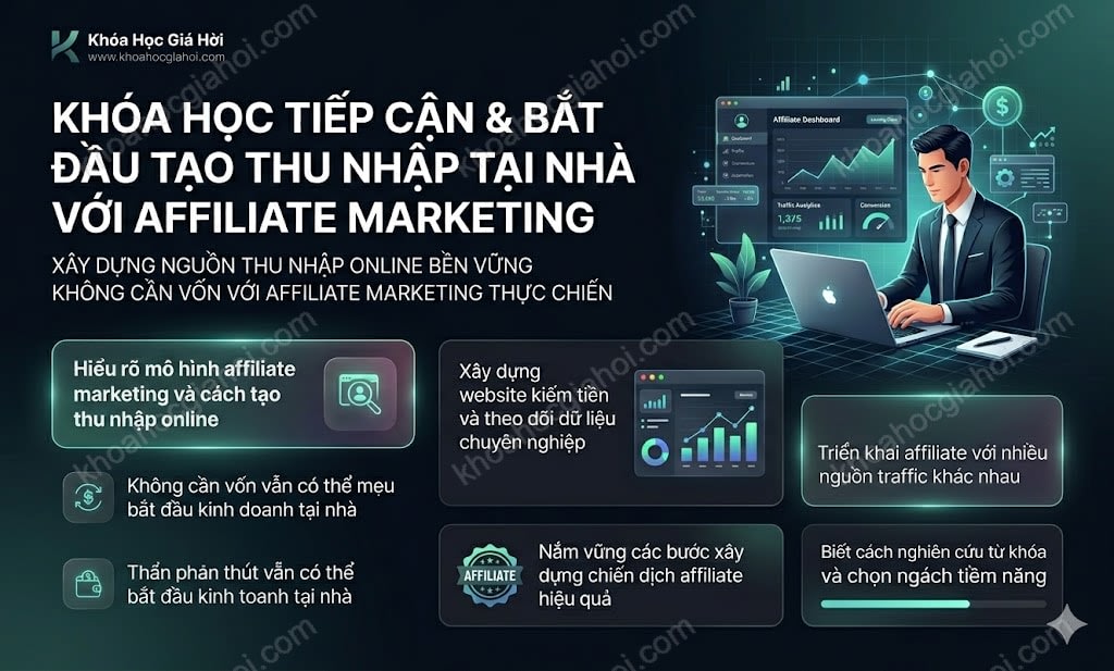 Khóa Học Tiếp Cận & Bắt Đầu Tạo Thu Nhập Tại Nhà Với Affiliate Marketing (Tiếp Thị Liên Kết)
