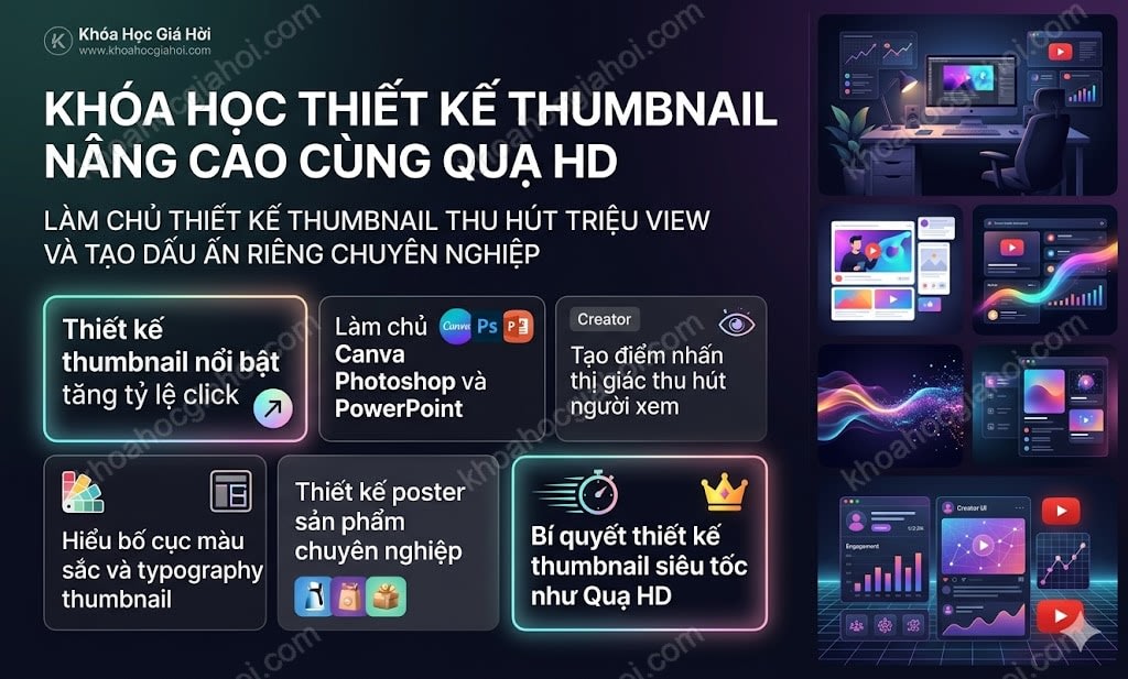 Khóa Học Thiết Kế Thumbnail Nâng Cao Cùng Quạ HD