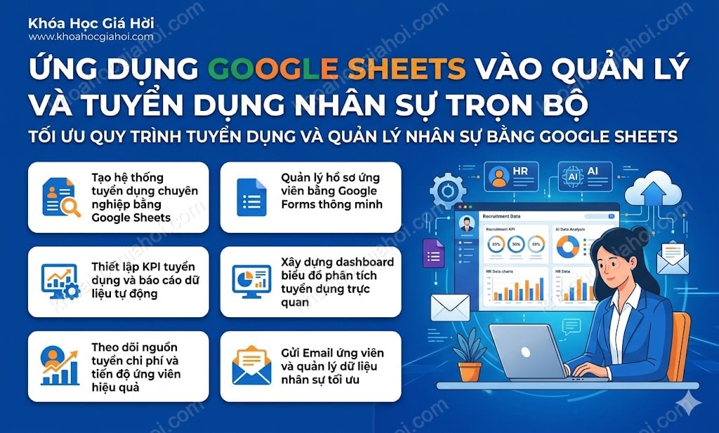 Khóa Học Ứng Dụng Google Sheets Vào Quản Lý Và Tuyển Dụng Nhân Sự (trọn Bộ)