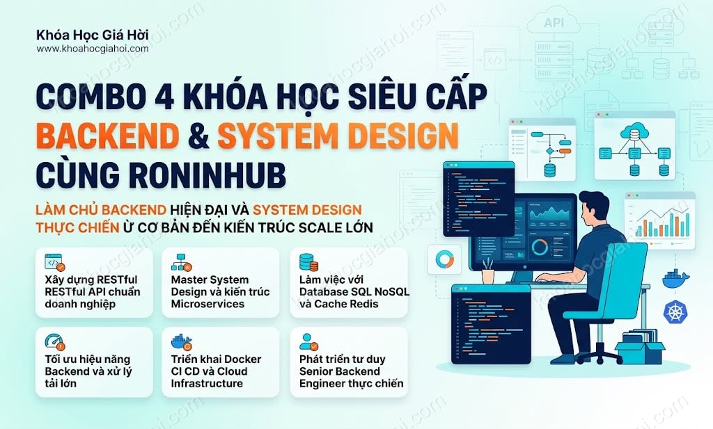 Combo 4 Khóa Học Siêu Cấp Backend & System Design Cùng Roninhub