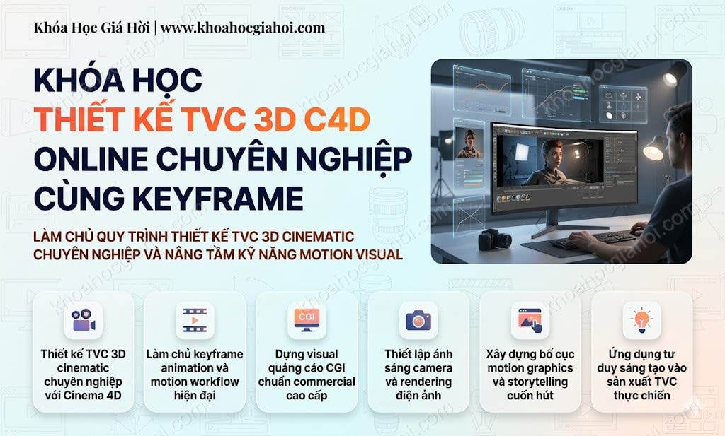 Khoá Học Thiết Kế Tvc 3D C4d Online Chuyên Nghiệp Cùng Keyframe