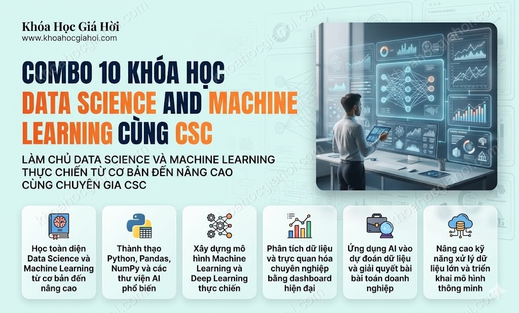 Combo 10 Khóa Học Data Science And Machine Learning Cùng CSC