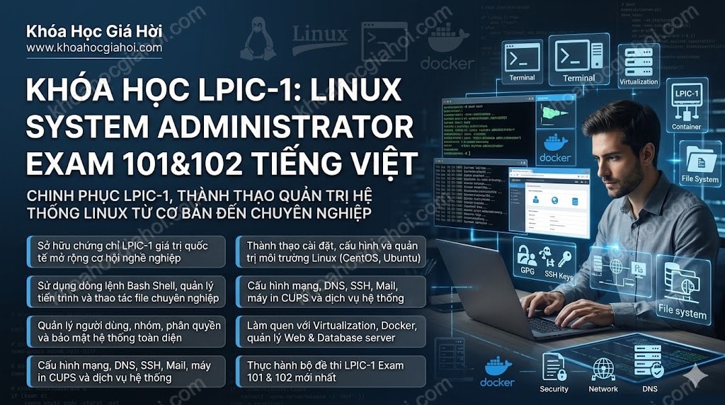 Khóa Học LPIC-1: Linux System Administrator Exam 101&102 (Tiếng Việt)