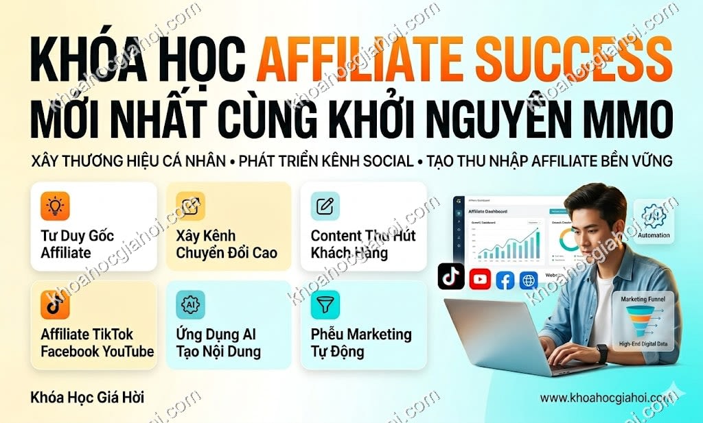 Khóa Học Affiliate Success Mới Nhất Cùng Khởi Nguyên MMO Khóa Học Affiliate Success Mới Nhất Cùng Khởi Nguyên MMO