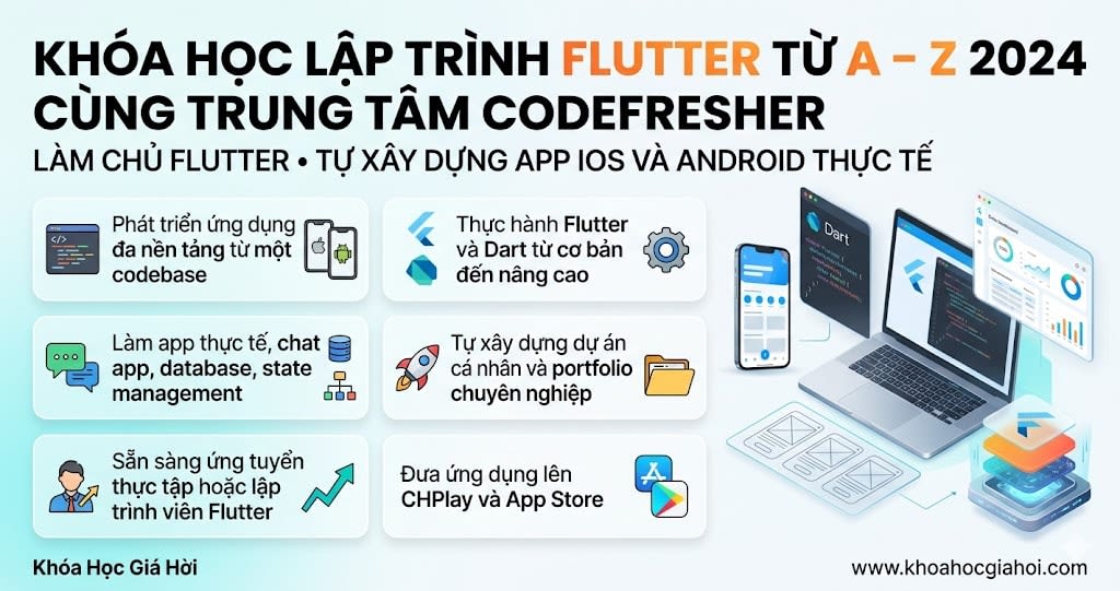 Khóa Học Lập Trình Flutter Từ A – Z 2024 Cùng Trung Tâm Codefresher