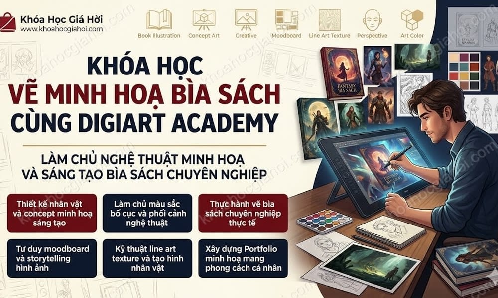 Khóa Học Vẽ Minh Hoạ Bìa Sách Cùng Digiart Academy