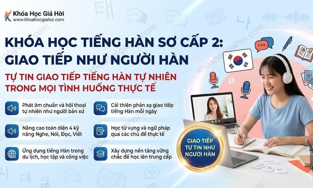 Khóa Học Tiếng Hàn Sơ Cấp 2: Giao Tiếp Như Người Hàn