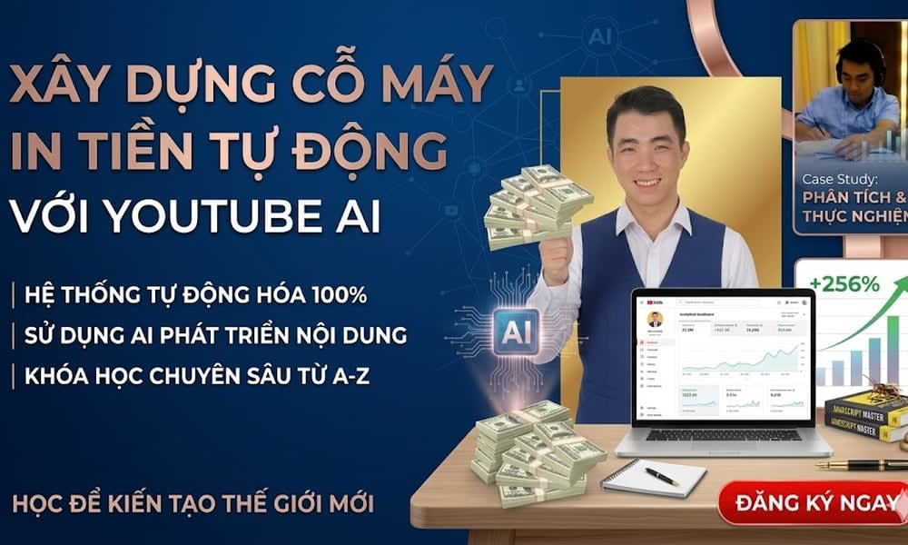 Khoá Học Tiếp Thị Liên Kết Youtube Với Sản Phẩm Số AI Cùng Văn Thế Mmo – Tạo Cỗ Máy In Tiền Tự Động Với Youtube Affiliate
