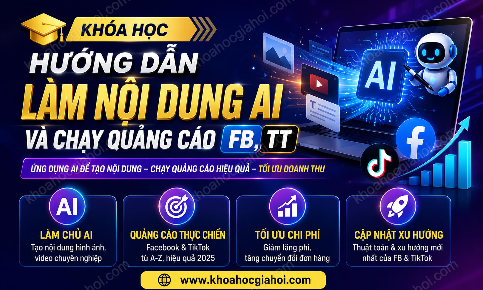 Khóa Học Hướng Dẫn Làm Nội Dung AI Và Chạy Quảng Cáo FB, TT
