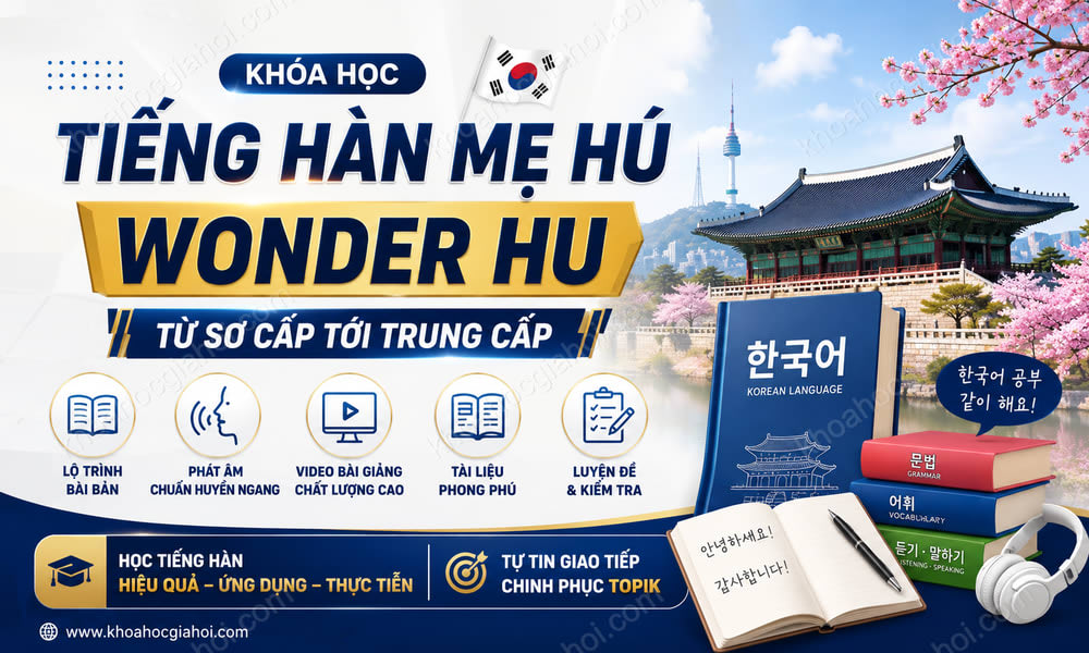 Khóa Học Tiếng Hàn Mẹ Hú Wonder Hu Từ Sơ Cấp Tới Trung Cấp