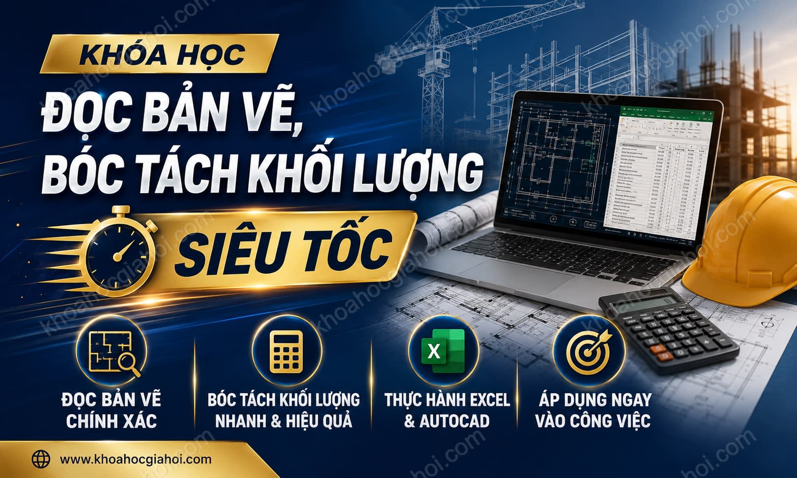 Khóa Học Đọc Bản Vẽ, Bóc Tách Khối Lượng Siêu Tốc