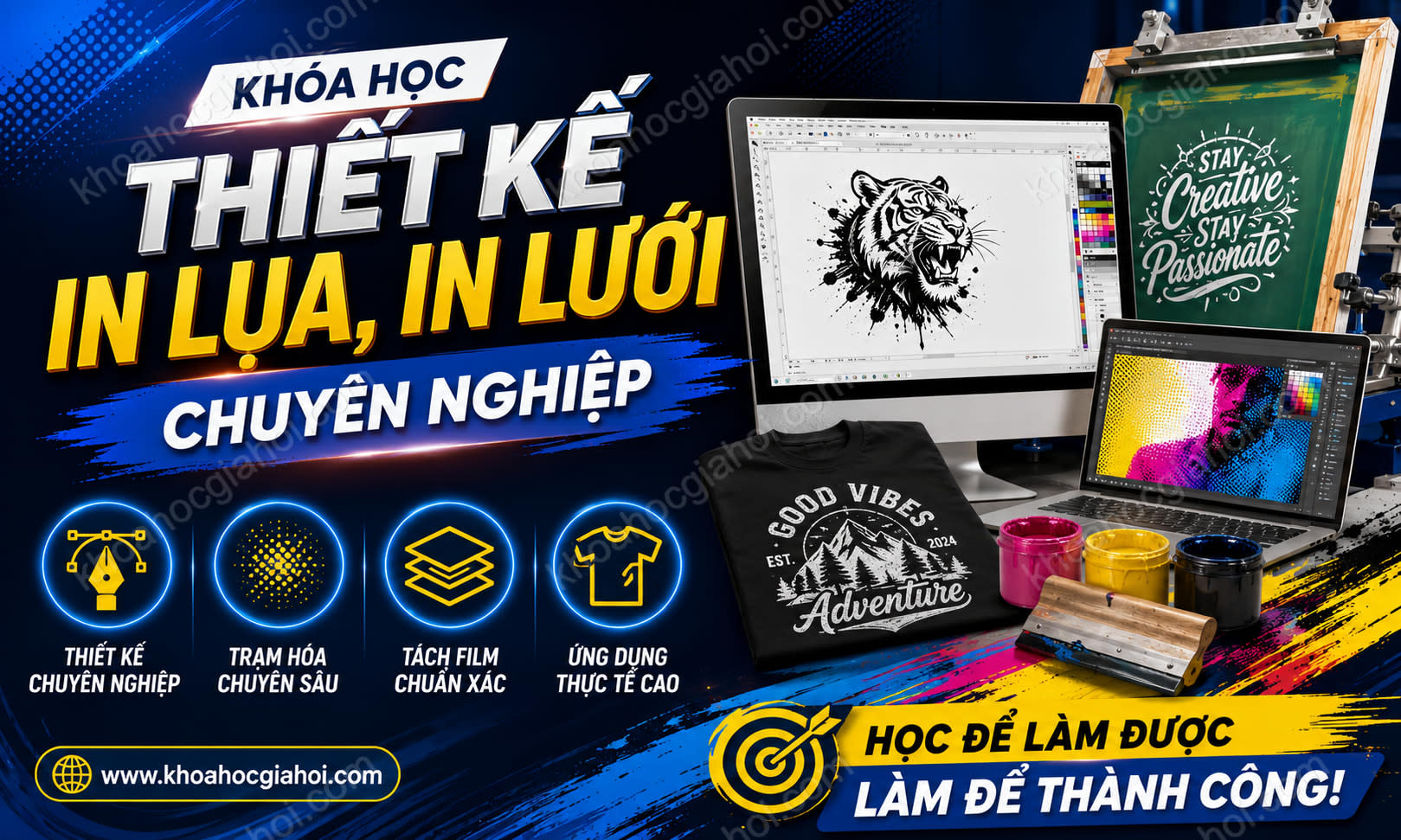 Khóa Học Thiết Kế In Lụa, In Lưới Chuyên Nghiệp