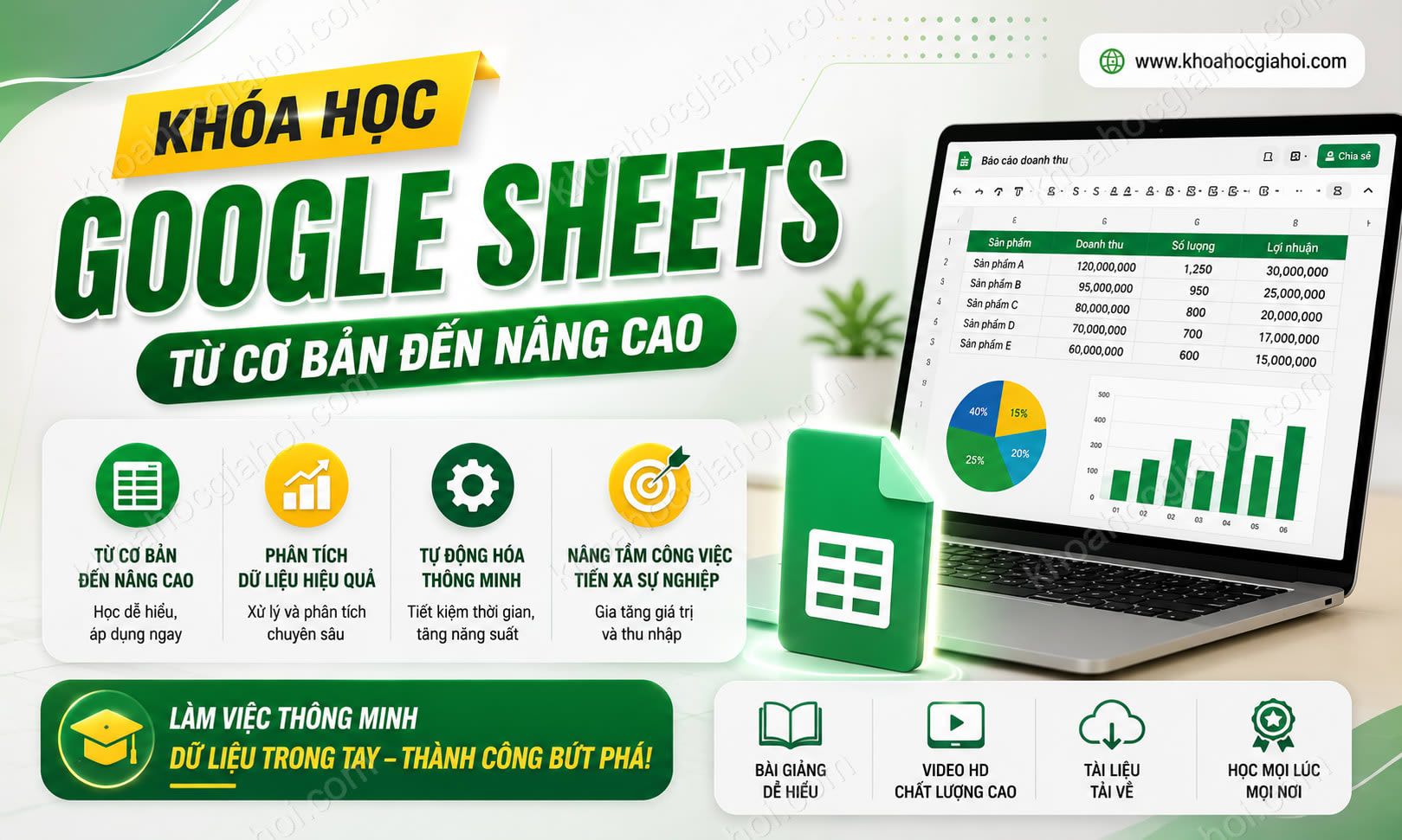 Khóa Học Google Sheets Từ Cơ Bản Đến Nâng Cao