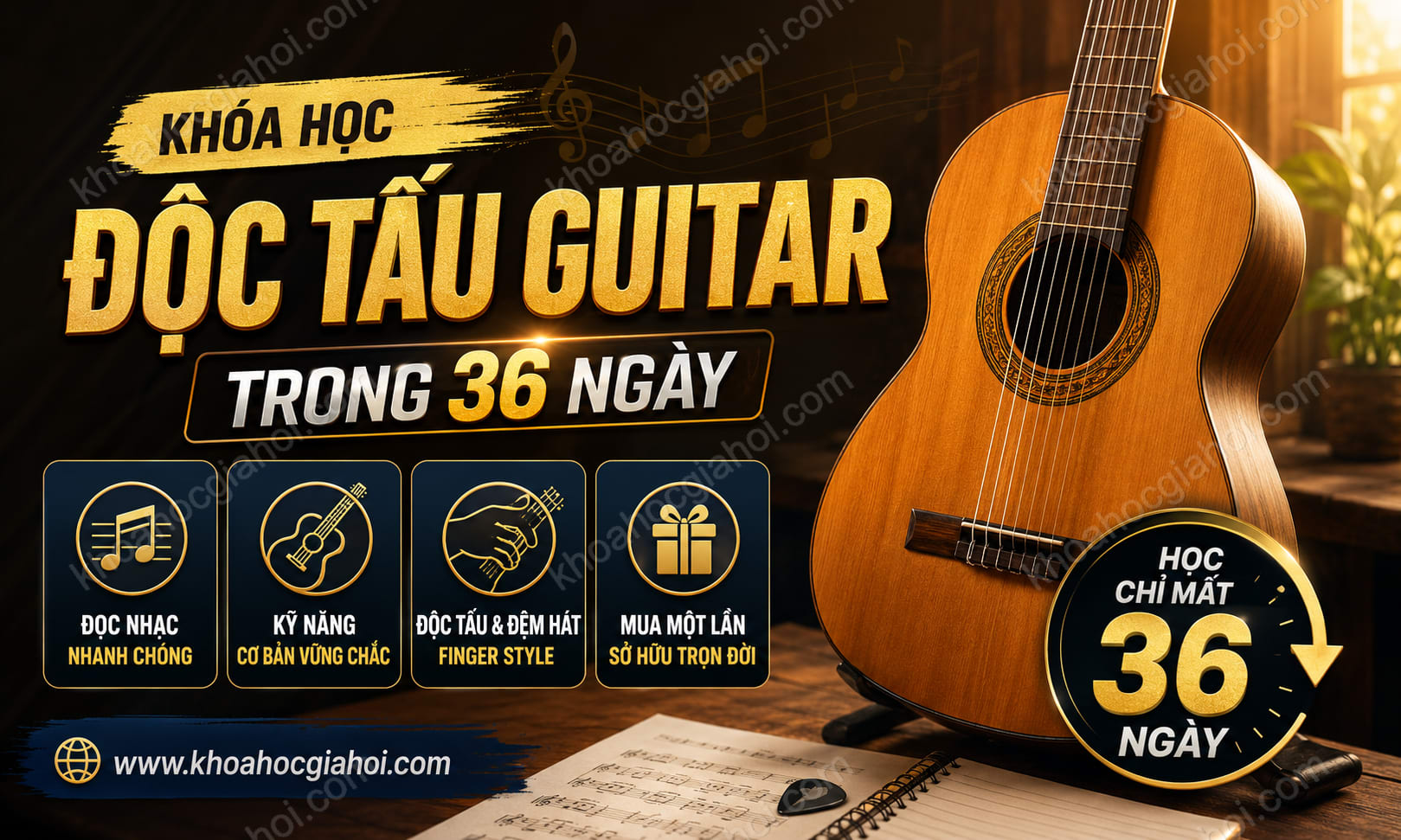 Khóa Học Độc Tấu Guitar Trong 36 Ngày