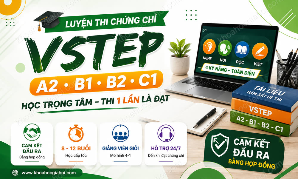 Khóa Hoc Luyện Thi Chứng Chỉ Tiếng Anh Vstep Tiếng Anh A2 B1 B2 C1